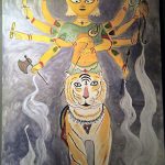Commissioned painting of Indian deity Durga